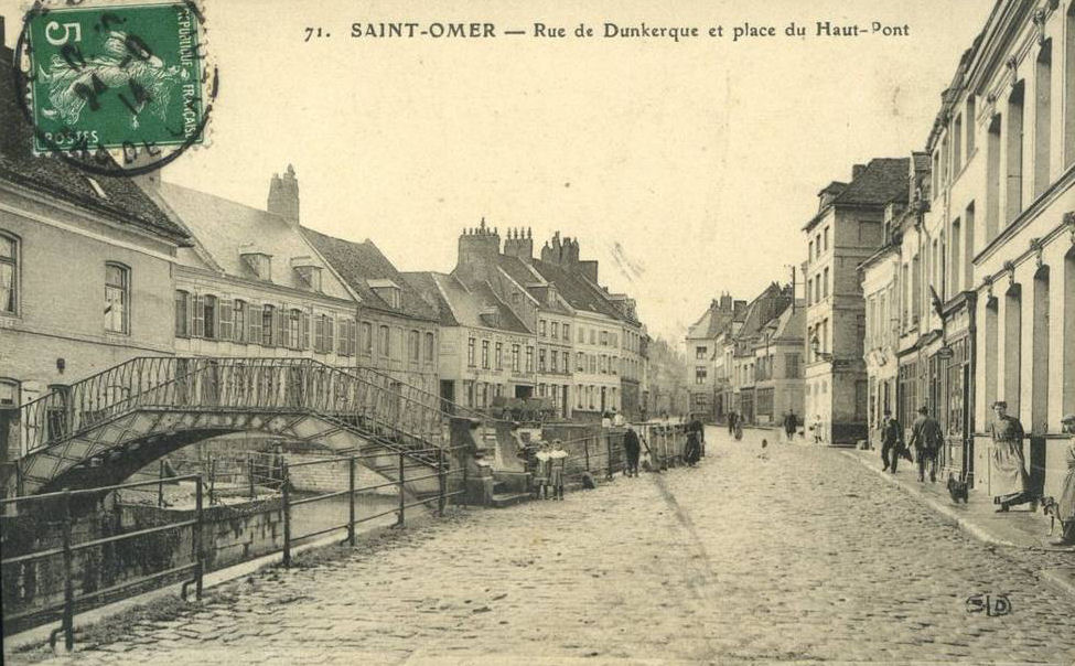 Dunkerque (rue de) (m) Tout en bas de la rue Carte postale CPA Saint Omer